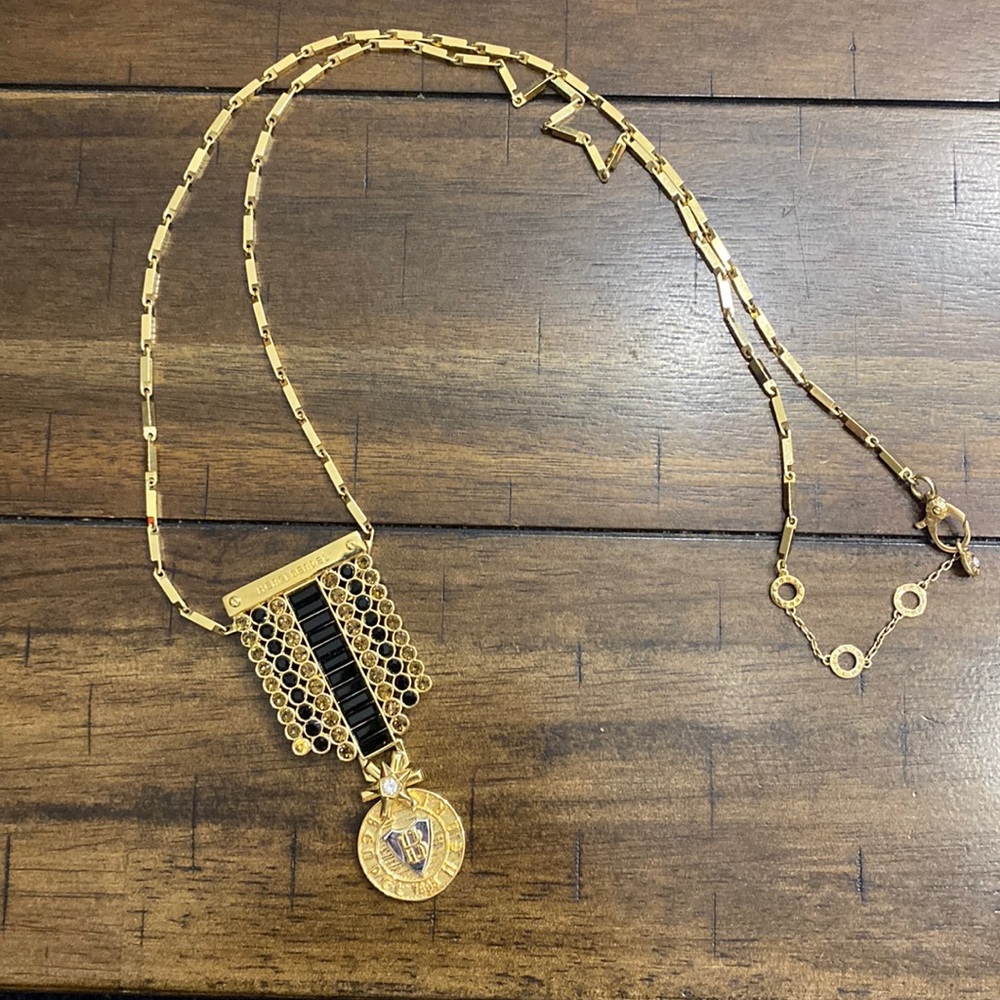 Henri Bendel Gold Necklace and Brooch